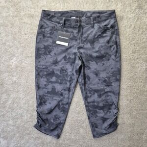 Eddie Bauer Adventurer Capri Womens 10 Gray Camo Lightweight Hiking Outdoor Mom